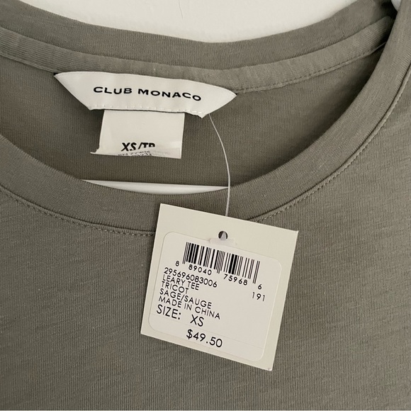 CLUB MONACO NWT Leary Tee in Sage Green - Picture 3 of 12